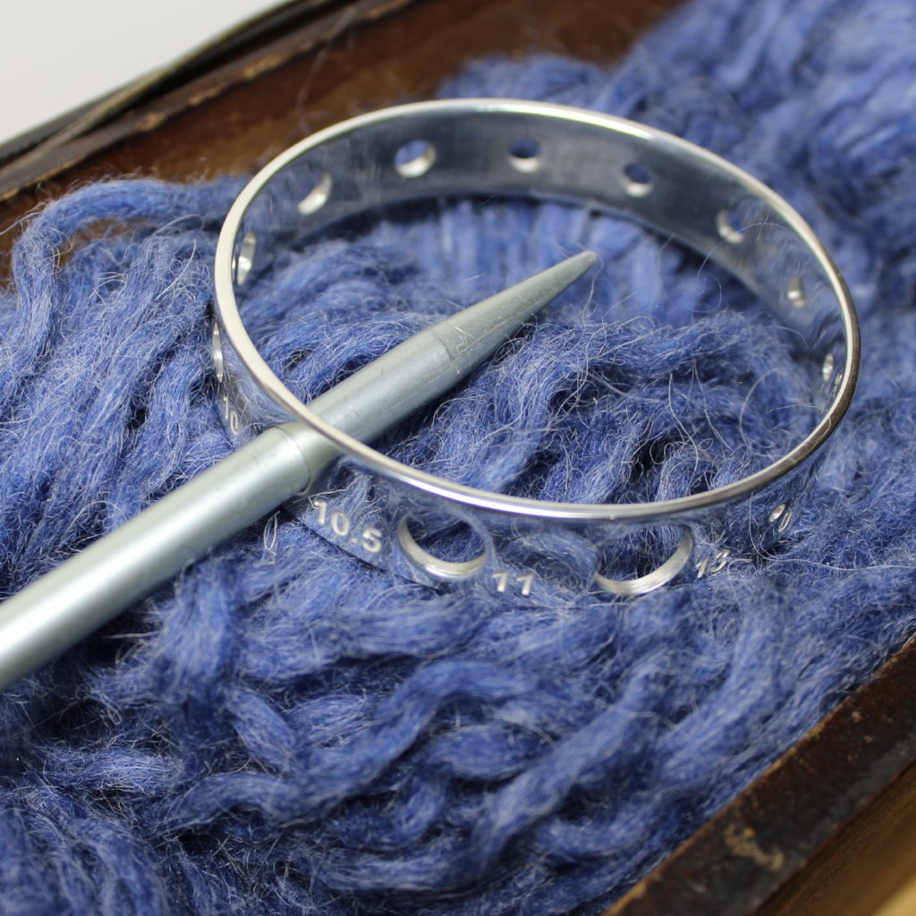 Knitting Needle Gauge Bangle- Sterling Silver